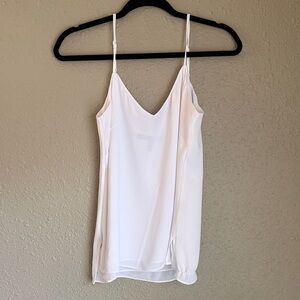 White House Black Market Cream V-Neck Chiffon Spaghetti-Strap Camisole